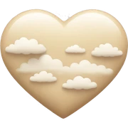 beige heart with clouds sticker