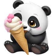 Panda eating ice cream sticker