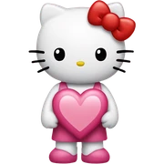 hello kitty with heart sticker