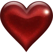 glittery dark red heart sticker