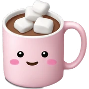 Light Pink mug of hot chocolate with marshmallows  sticker