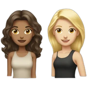 blonde girl and brunete girl sticker