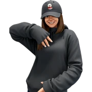 girl in baseball cap smiling sticker