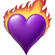 purple heart on fire sticker
