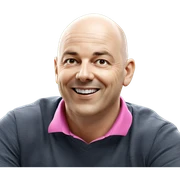 bald man smiling confidently sticker