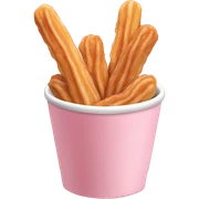 Churros inside a baby pink cup sticker