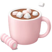 Light Pink mug of hot chocolate with marshmallows  sticker