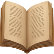 Open brown book over hands sticker