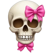 Skull with a pink bow sticker