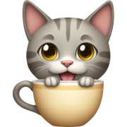 cat with cup sticker
