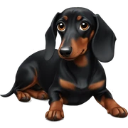 full black dachshund  sticker