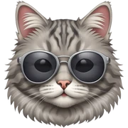 Cat with sunglasses sticker