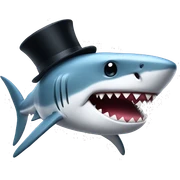 Shark with a top hat sticker