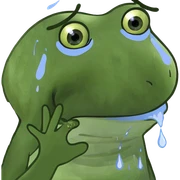 crying frog with tears😭 sticker