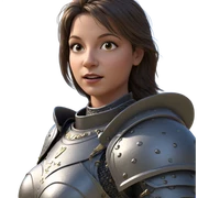 girl in armor by castle sticker
