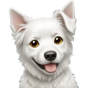 White dog sticker