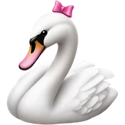 Swan with a pink bow on its head sticker