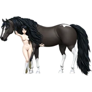 nude girl with horse sticker