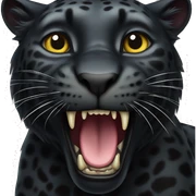 winged black leopard roaring sticker
