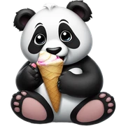 Panda eating ice cream sticker