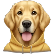 Golden retriever wearing a hoodie  sticker