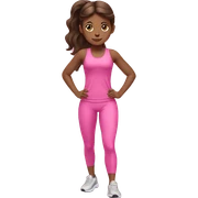 girl with brunette hair working out in pink outfit sticker