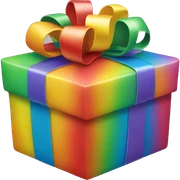 Rainbow present  sticker