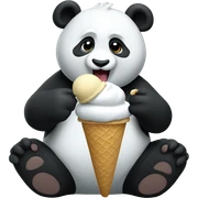 Panda eating ice cream sticker