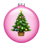 Christmas tree with pink bulb bulb  sticker