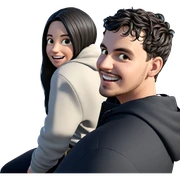 happy couple enjoying nature sticker