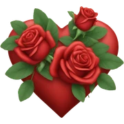 heart with red roses sticker