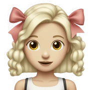 pale girl with blank hair and bow  sticker