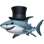 Shark with a top hat sticker
