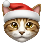 Cat Santa hat sticker