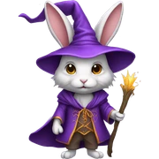 rabbit wizard purple clothes sticker