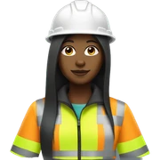 Black girl with straight hair, bright hard hat, and hi vis jacket  sticker