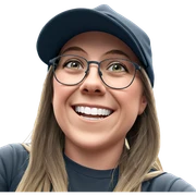 smiling girl outdoors with hat sticker