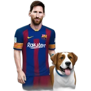 messi con un perro sticker