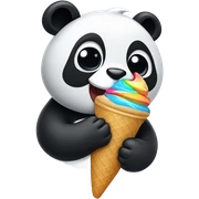 Panda eating ice cream sticker