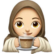 White girl inside a blanket sipping coffee eyes closed sticker