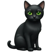 all black cat with green eyes sticker