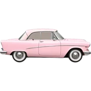 Pastel pink vintage car sticker