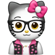 hello kitty with glasses sticker