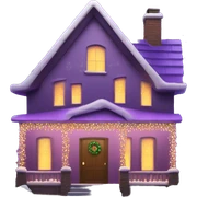House with purple Christmas lights sticker