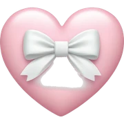 Pastel pink heart with white bow sticker