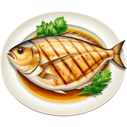 Plate of grilled yellowtail collar sticker