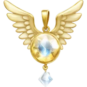 Angelic Guidance Crystal amulet with gold sticker
