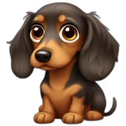sad rough haired dachshund sticker