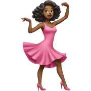 Woman dancing on high heels pink dress and pink shoes  sticker