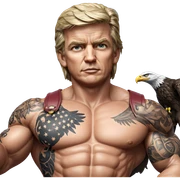 muscular man with eagle tattoo sticker